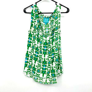 Escapada size Small‎ tank top sleeveless blouse white green blue